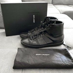 Saint Laurent leather high-top shoes black 37.5